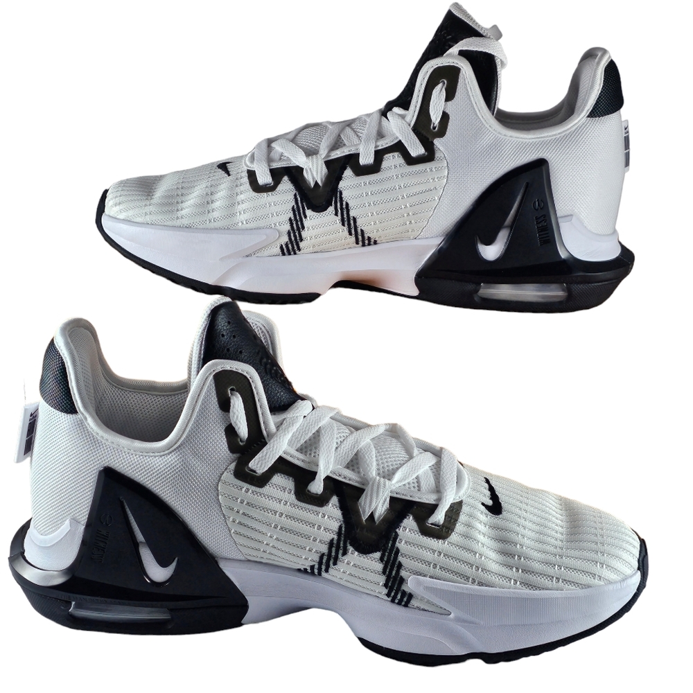 NWT Nike LeBron Witness 6 Men's Size 12 White and Black Basketball Sneaker Shoes